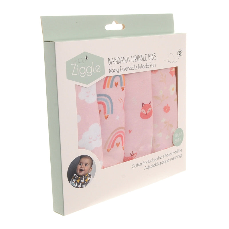 Ziggle 4pc Bandana Dribble Bibs, Dream