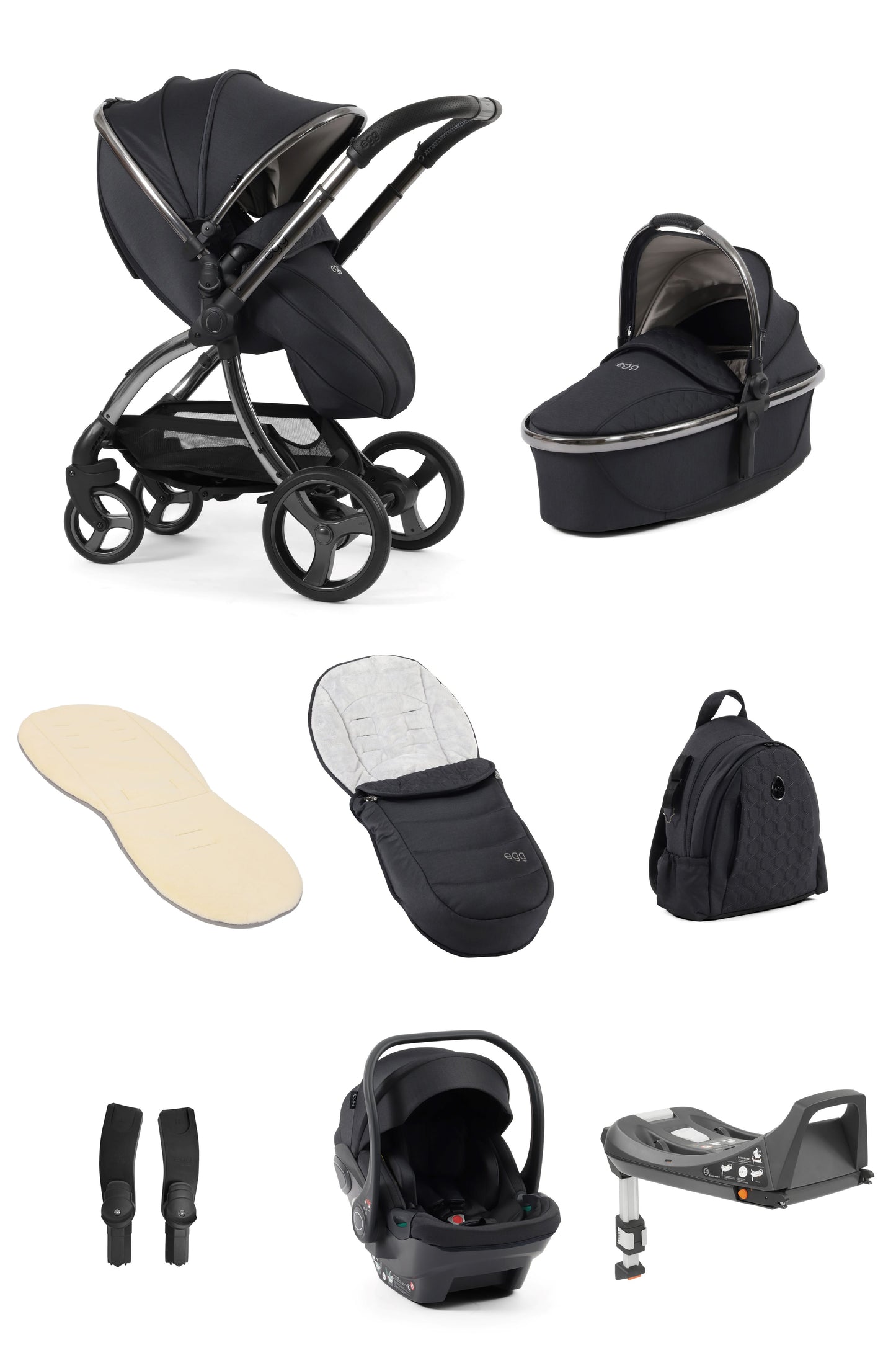 egg3® 8pc Bundle w/ Egg Shell Car Seat