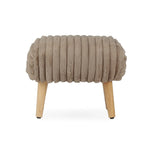 CuddleCo Etta Foot Stool, Faux Fur Mink
