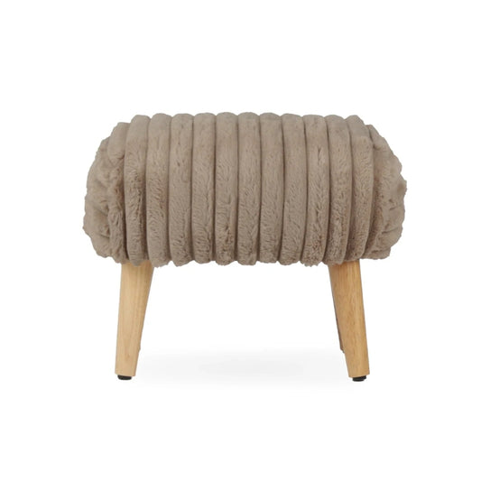 CuddleCo Etta Foot Stool, Faux Fur Mink