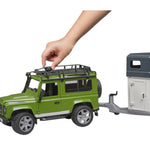 Bruder, Land Rover Defender With Horse Trailer