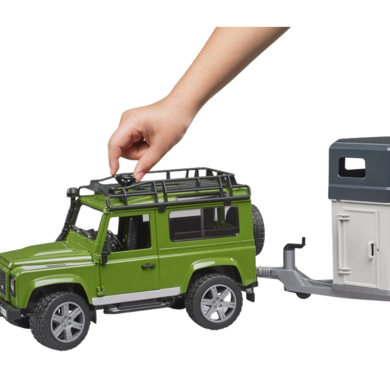 Bruder, Land Rover Defender With Horse Trailer