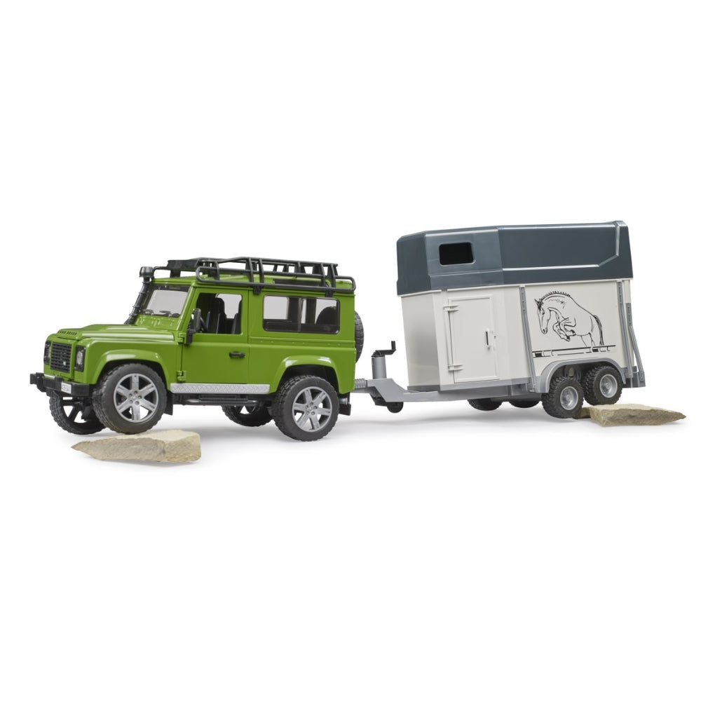 Bruder, Land Rover Defender With Horse Trailer