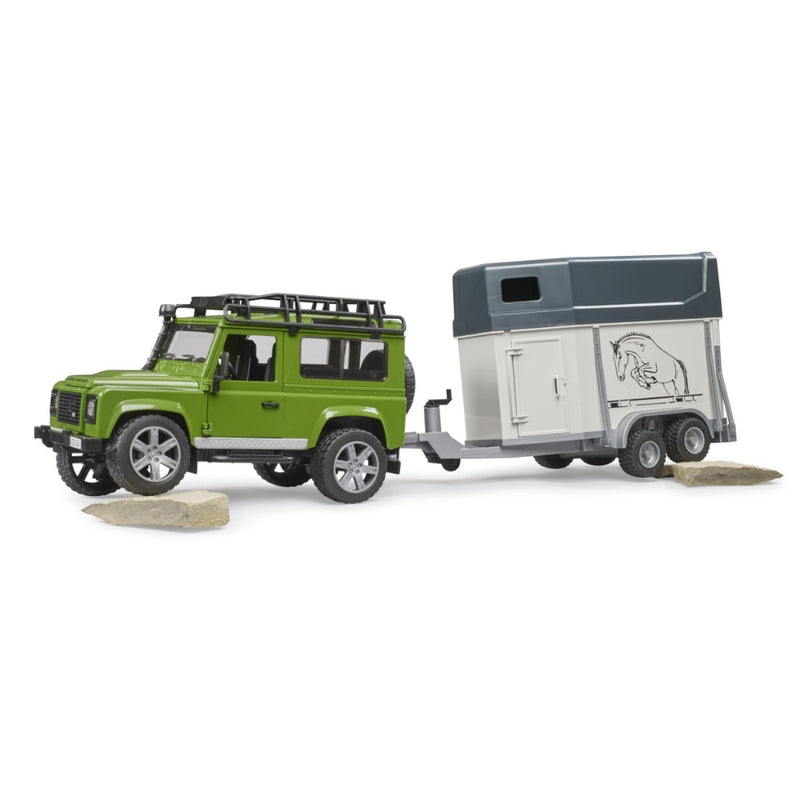 Bruder, Land Rover Defender With Horse Trailer