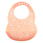 Ziggle Catch It Silicone Bib, Pink Bunnies