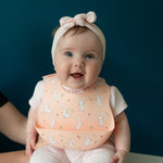 Ziggle Catch It Silicone Bib, Pink Bunnies