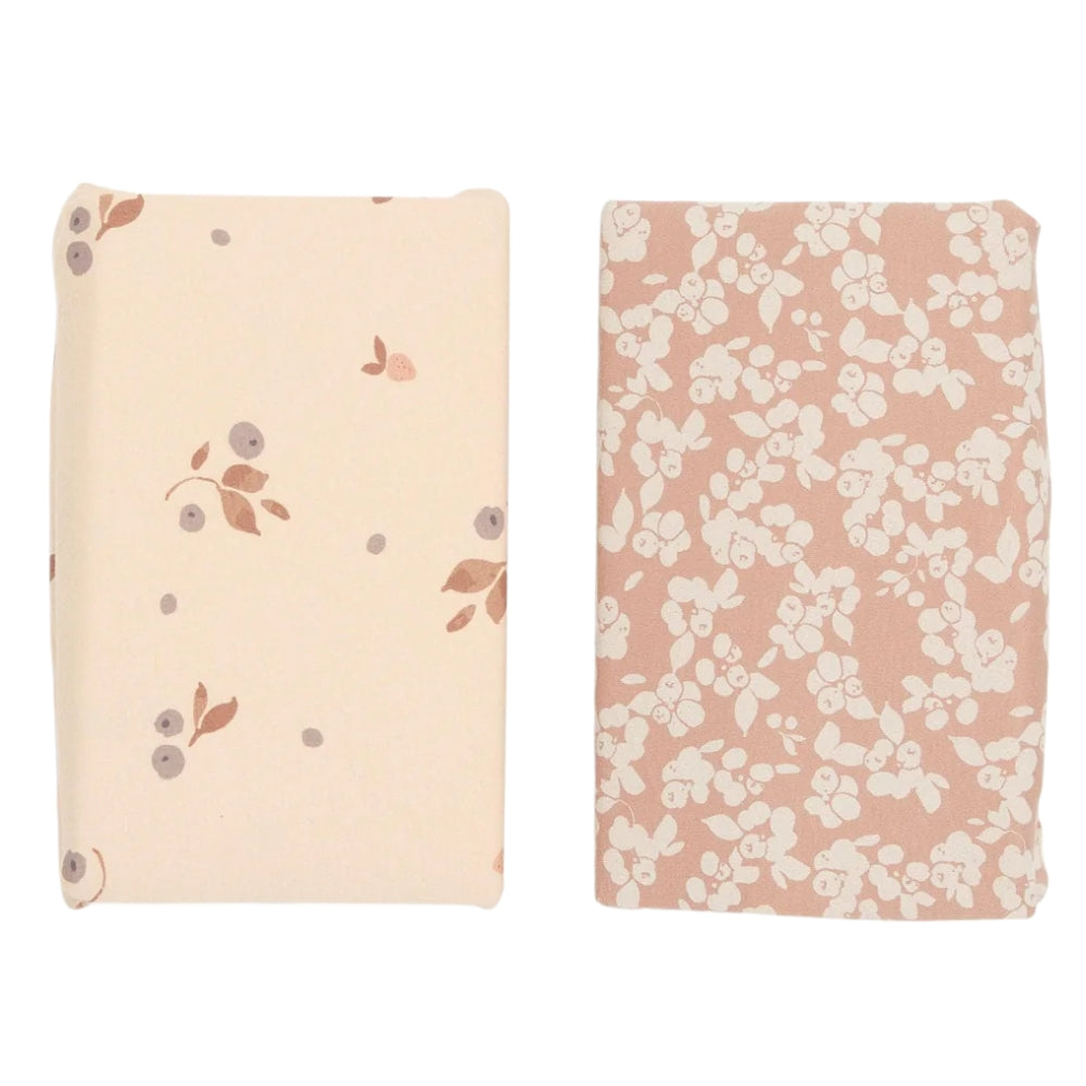 Mamas & Papas 2pc Cotbed Fitted Sheets, Berry