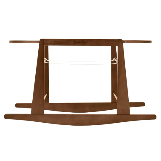 Little Green Sheep Rocking Moses Basket Stand, Walnut