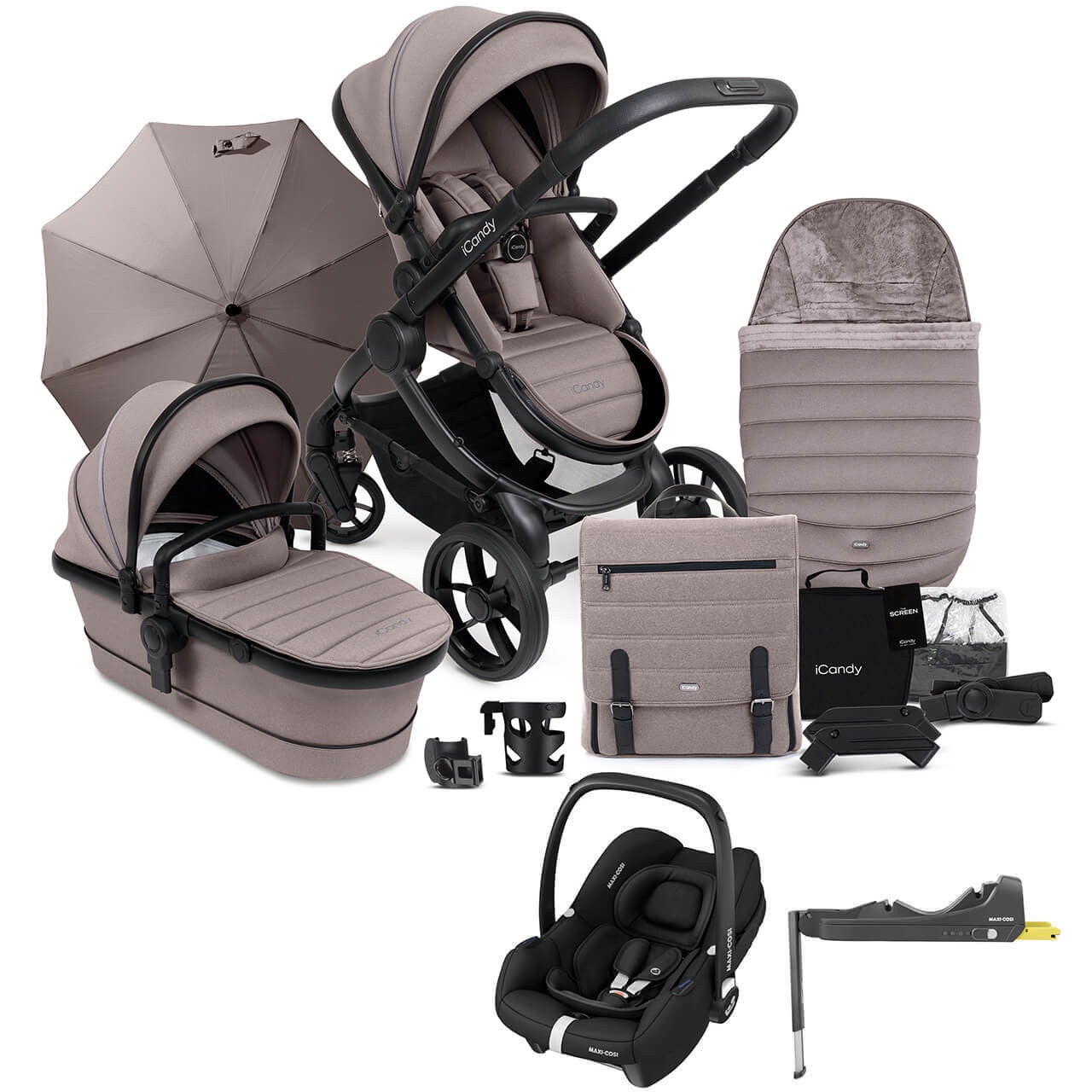iCandy Peach 7 Complete Pushchair Bundle w/ Maxi Cosi Cabriofix