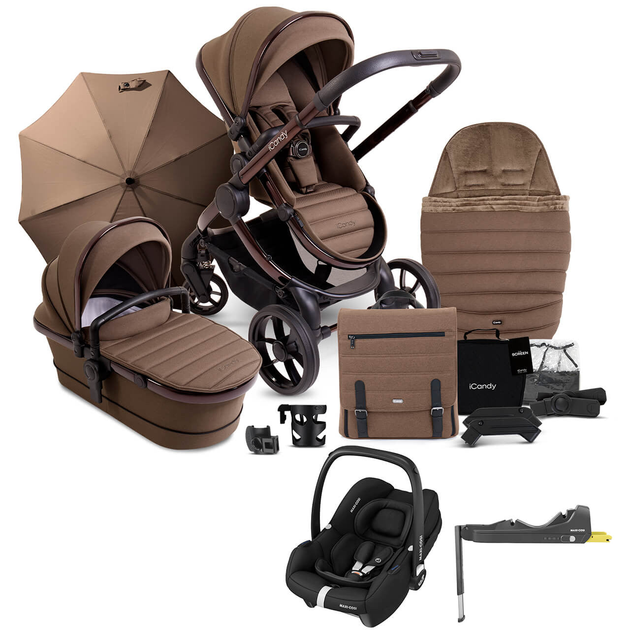 iCandy Peach 7 Complete Pushchair Bundle w/ Maxi Cosi Cabriofix