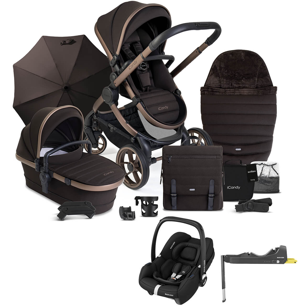iCandy Peach 7 Complete Pushchair Bundle w/ Maxi Cosi Cabriofix