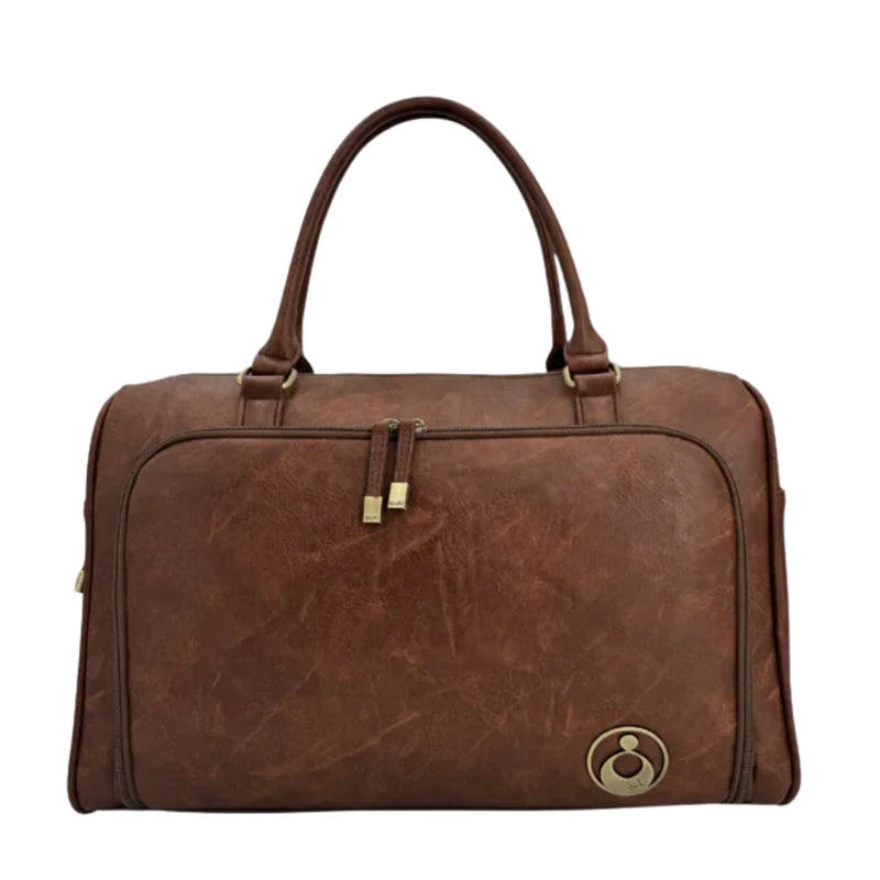 Ioski Redwood Double Zip Satchel, Chestnut