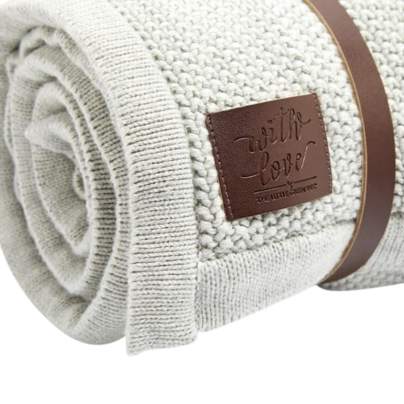 The Little Green Sheep Knitted Fleece Blanket, Dove