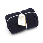 The Little Green Sheep Knitted Cellular Blanket, Midnight