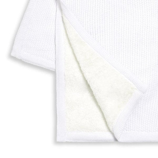The Little Green Sheep Knitted Fleece Blanket, White