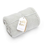 The Little Green Sheep Knitted Cellular Blanket, Dove