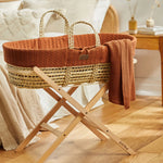 The Little Green Sheep Knitted Cellular Blanket, Terracotta