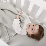 The Little Green Sheep Knitted Cellular Blanket, Dove