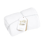 The Little Green Sheep Knitted Cellular Blanket, White