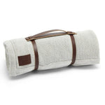 The Little Green Sheep Knitted Fleece Blanket, Dove
