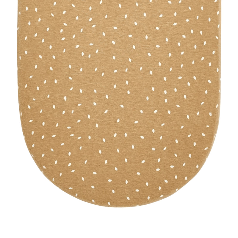 The Little Green Sheep Moses Basket Fitted Sheet, Honey Rice