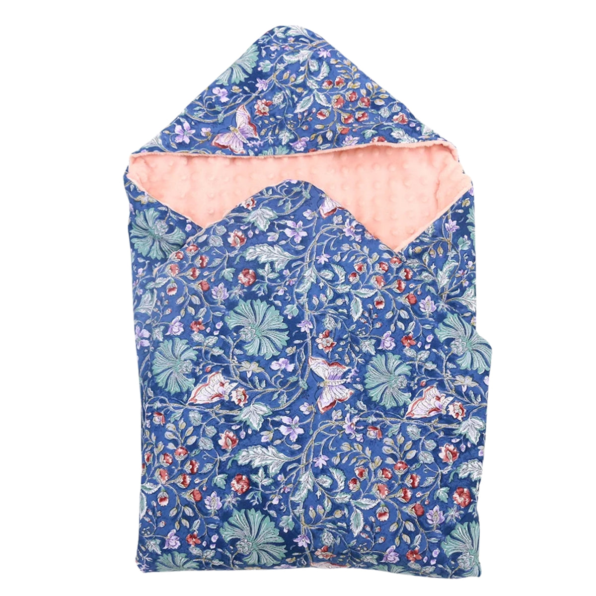 Little Love 3PH Car Seat Blanket, Navy & Pink Wildflower