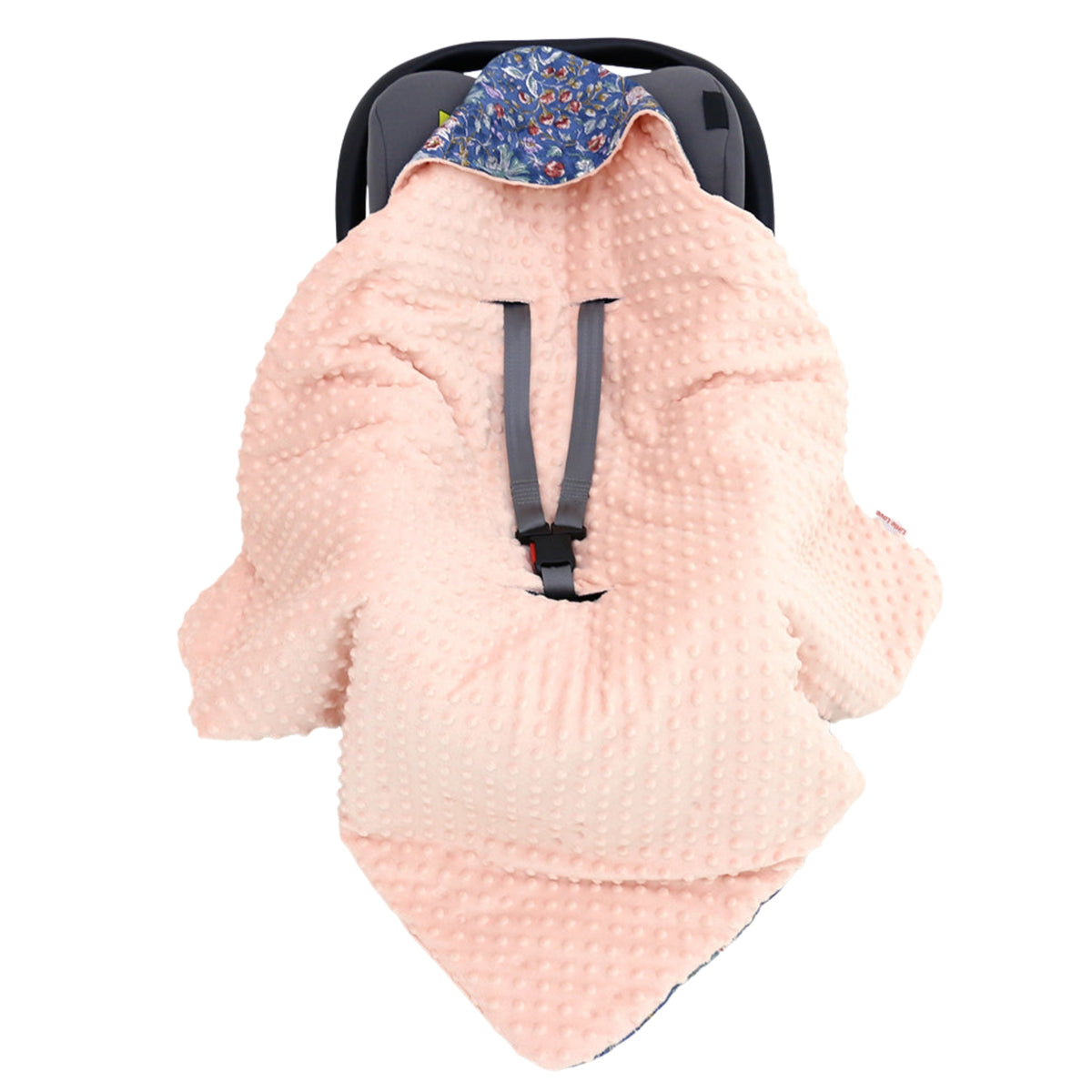Little Love 3PH Car Seat Blanket, Navy & Pink Wildflower