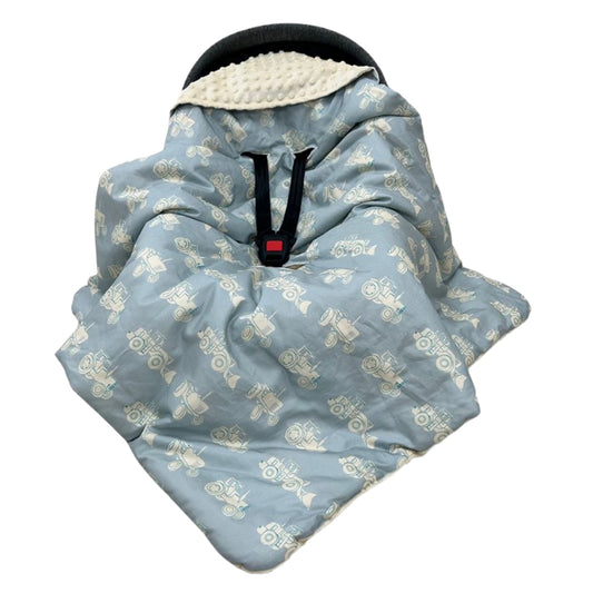 Little Love 3PH Car Seat Blanket, Blue Tractor