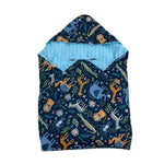Little  Love 5PH Car Seat Blanket, Blue Safari