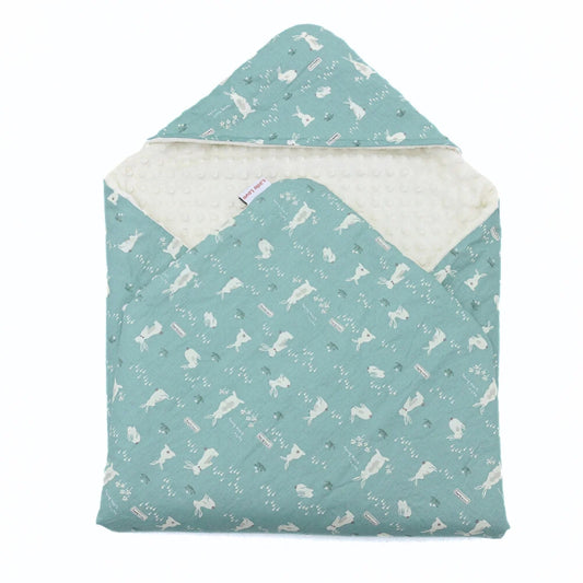 Little Love 3PH Car Seat Blanket, Teal Bunnies