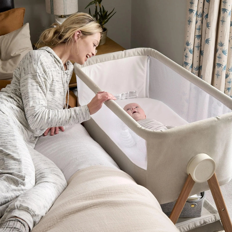 Mamas and Papas Lua Bedside Crib, Beige