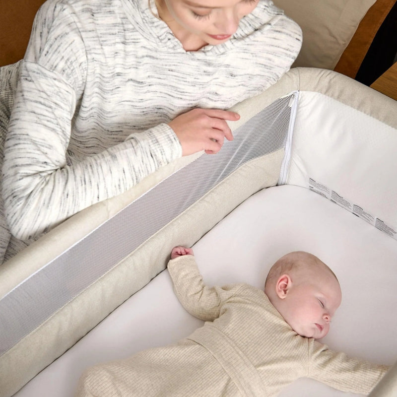 Mamas and Papas Lua Bedside Crib, Beige
