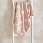 Mamas & Papas Chenille Blanket, Pink Moon/Star