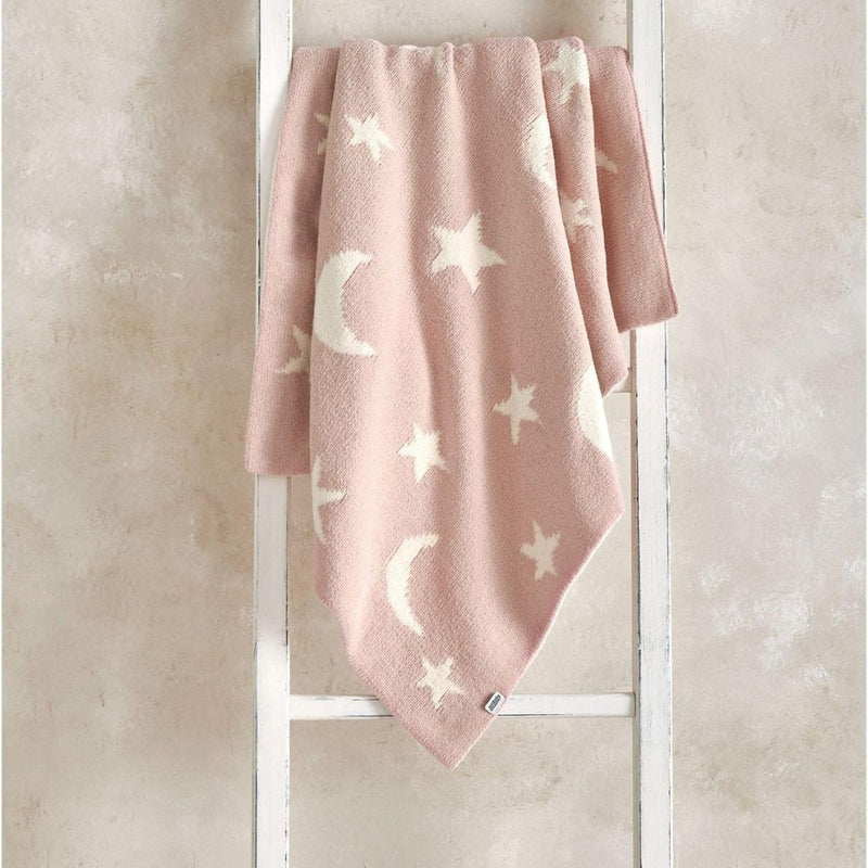 Mamas & Papas Chenille Blanket, Pink Moon/Star