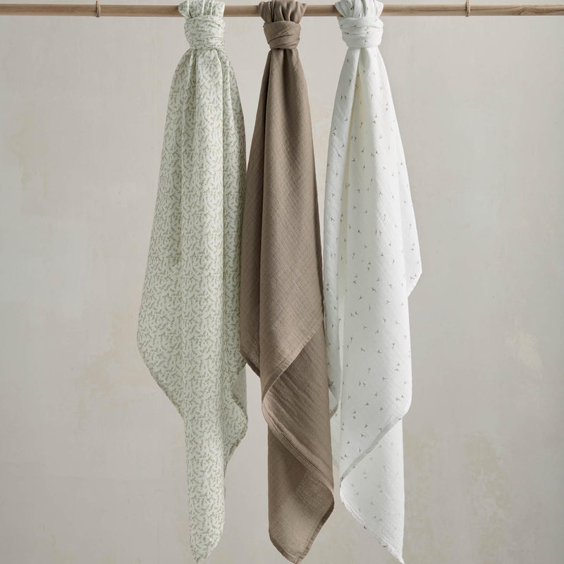 Mamas & Papas 3pk Large Muslin Squares - Seedling