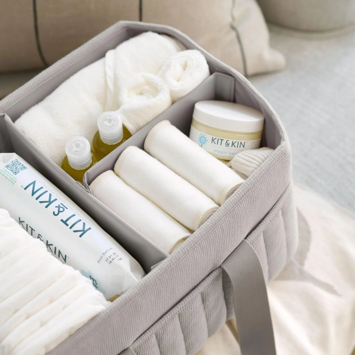 Mamas & Papas Nappy Caddy - Grey Waffle