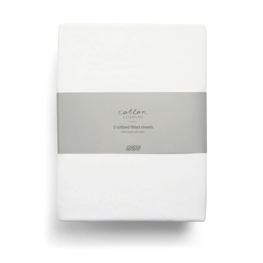 Mamas & Papas Cotbed 2pc Fitted Sheets, White