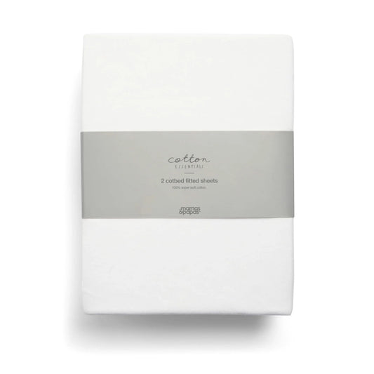 Mamas & Papas Cotbed 2pc Fitted Sheets, White