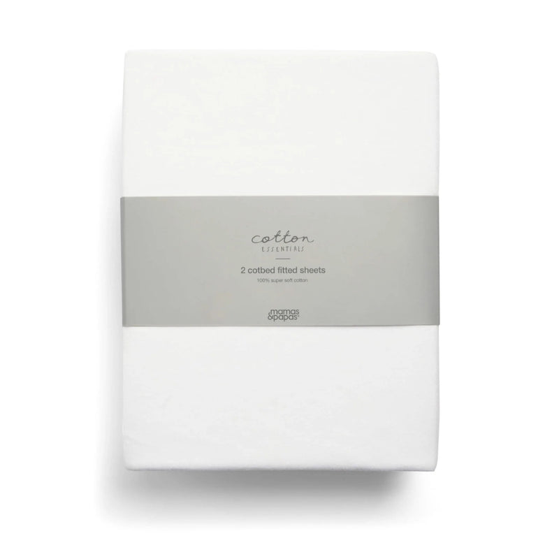 Mamas & Papas Cotbed 2pc Fitted Sheets, White