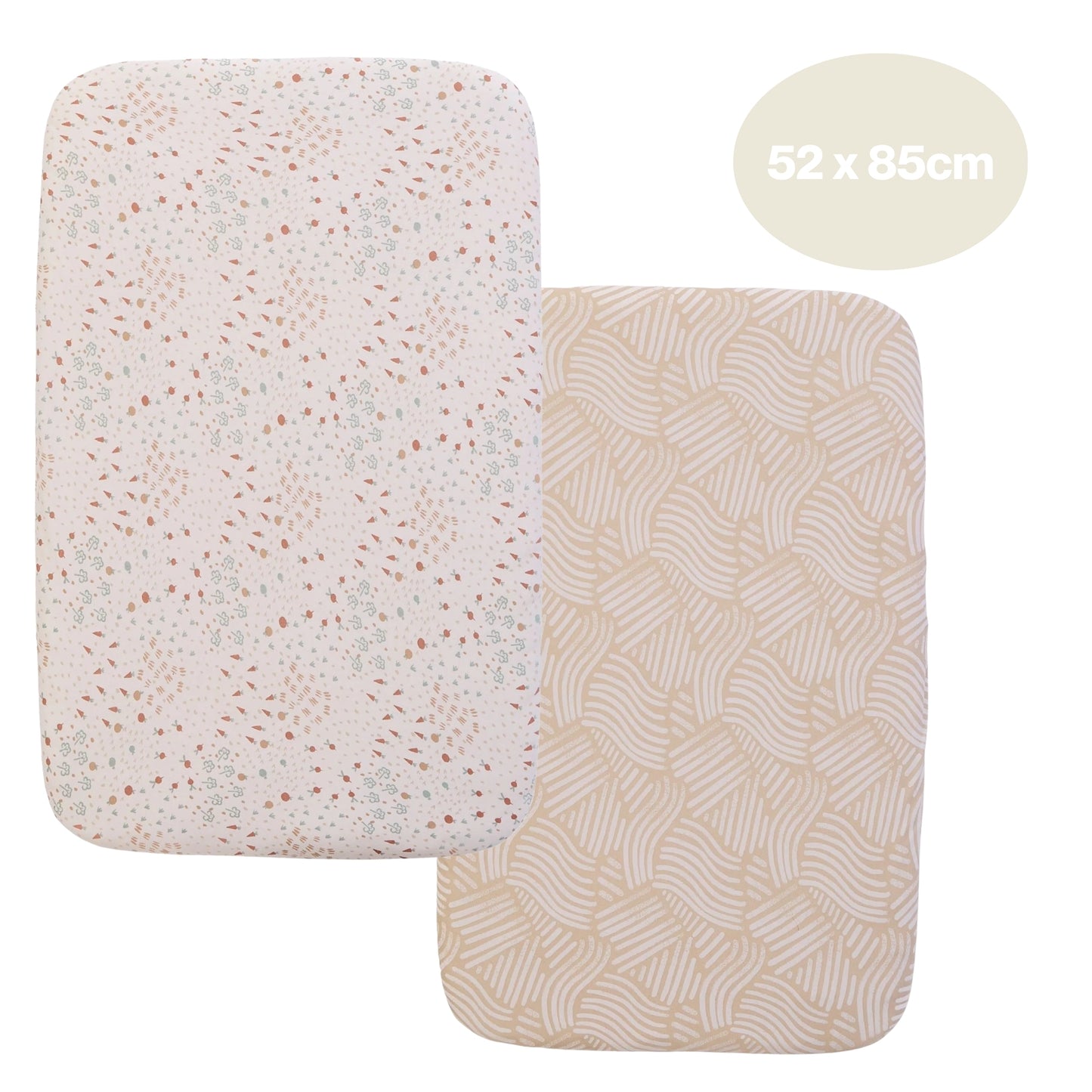 Tutti Bambini 2pc Bedside Crib Fitted Sheets, Good Life