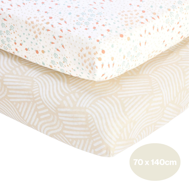 Tutti Bambini Cot Bed Fitted Sheets 2pk, Good Life