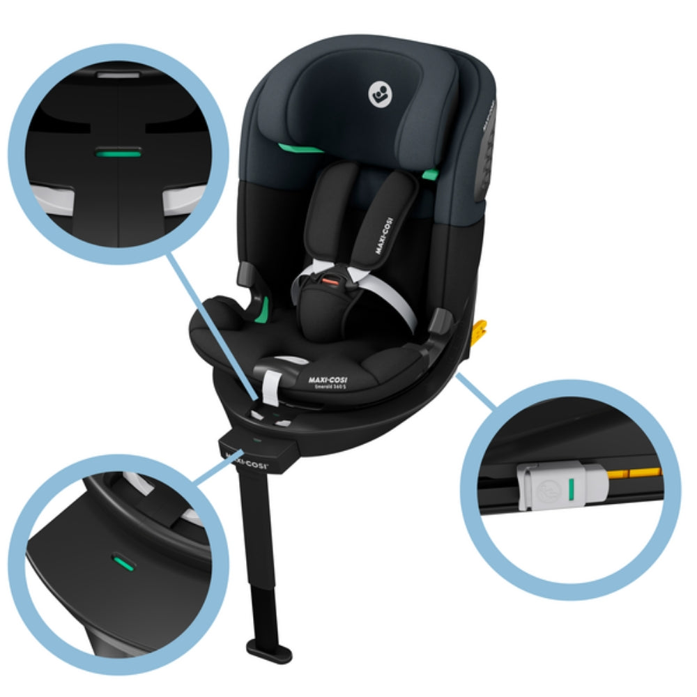 Maxi Cosi Emerald 360 S i-Size Car Seat, Tonal Black