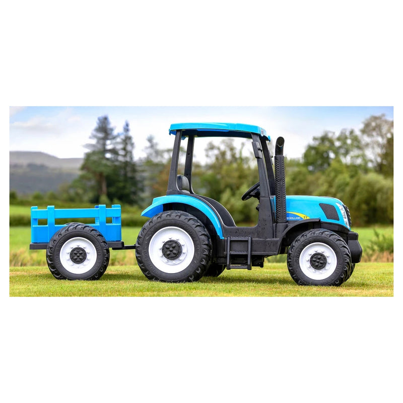 New Holland 24V Electric Blue Tractor and Trailer