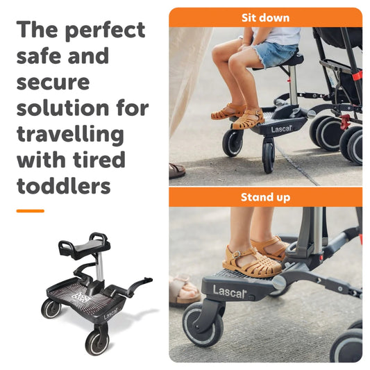 Lascal BuggyBoard Maxi Plus, Black with Grey Saddle