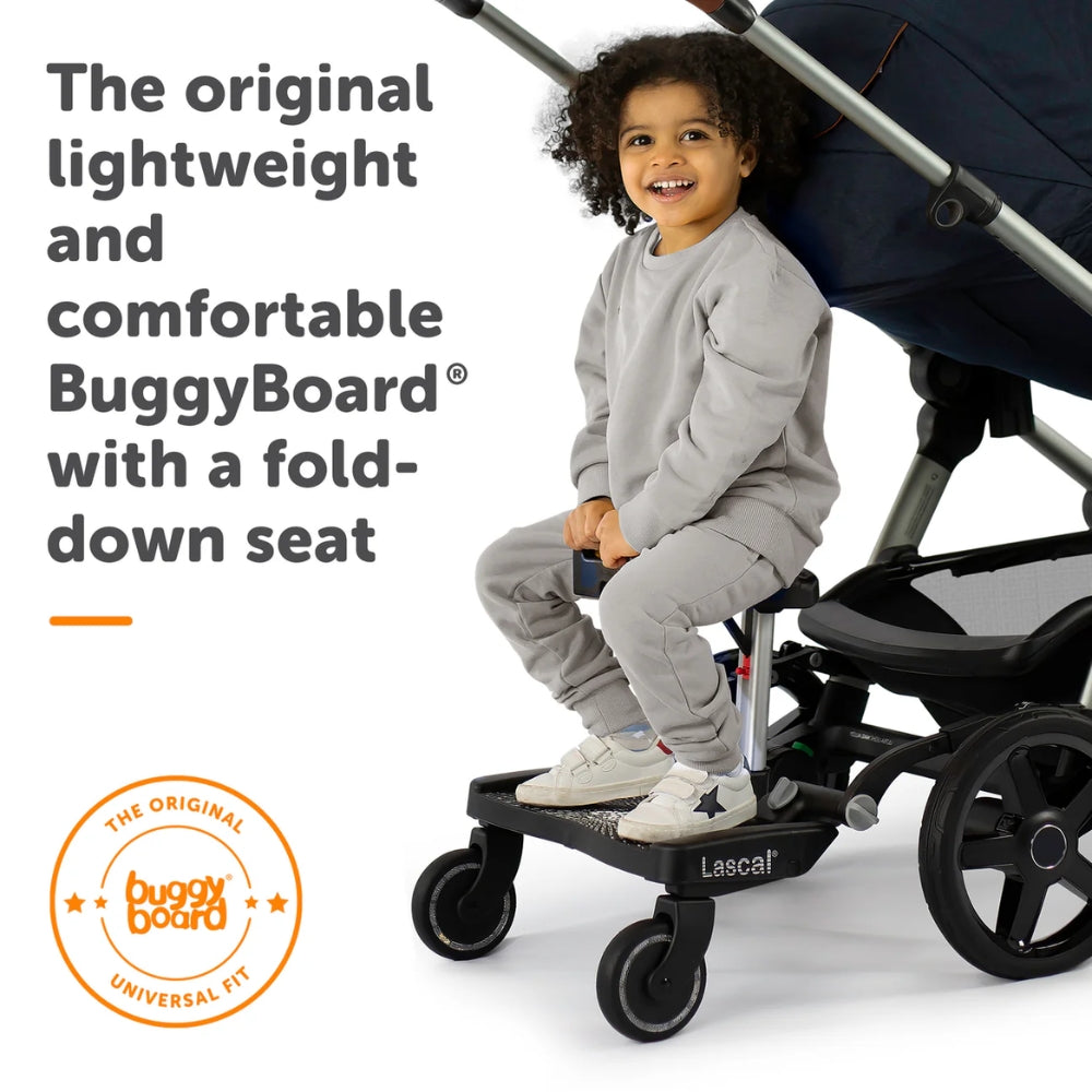 Lascal BuggyBoard Maxi Plus, Black with Grey Saddle