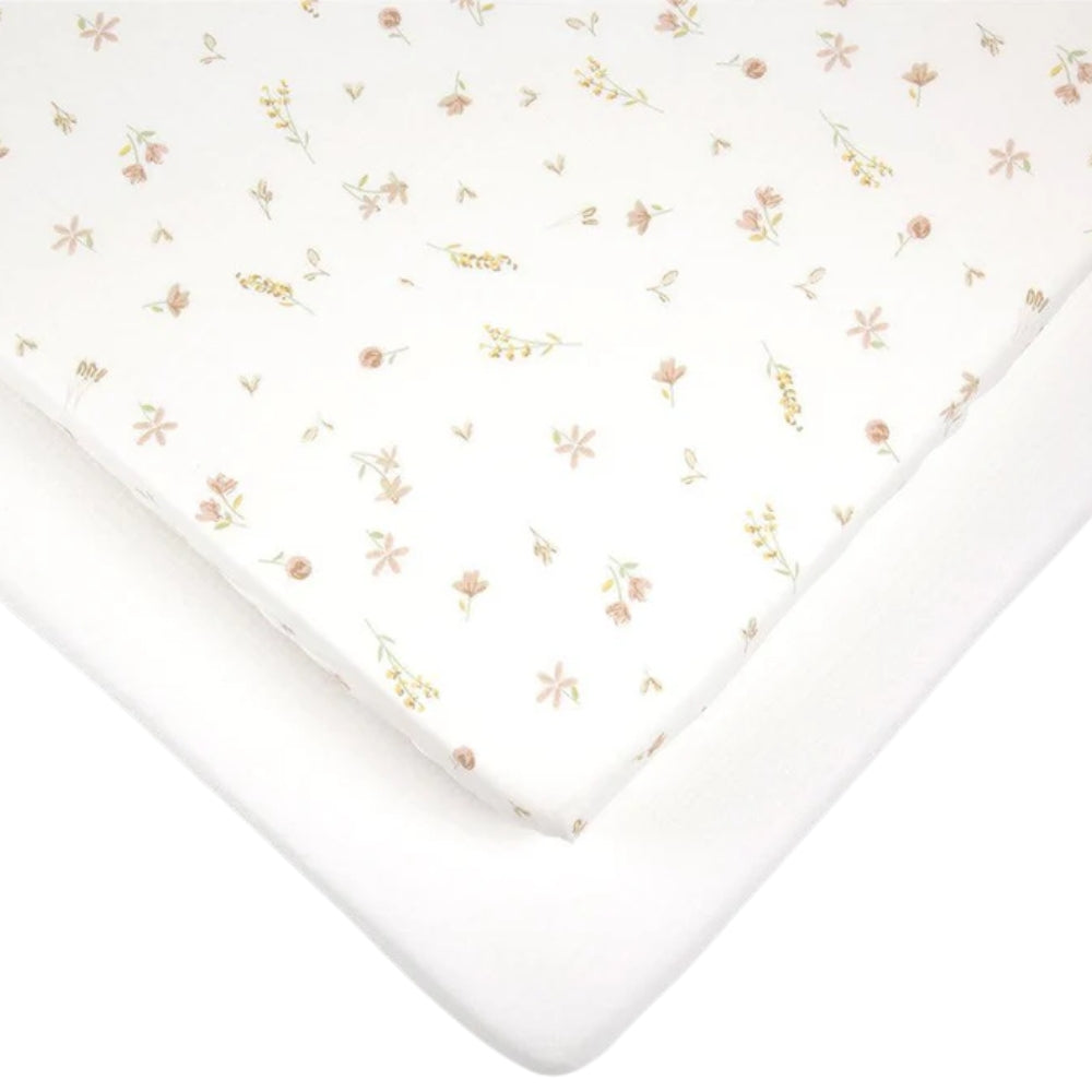 CuddleCo Universal Crib/ Co Sleeper Sheets 2pc, Cashmere Meadow