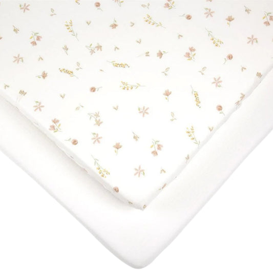 CuddleCo Universal Crib/ Co Sleeper Sheets 2pc, Cashmere Meadow