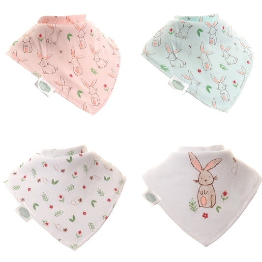 Ziggle 4pc Bandana Dribble Bibs, Bunnies