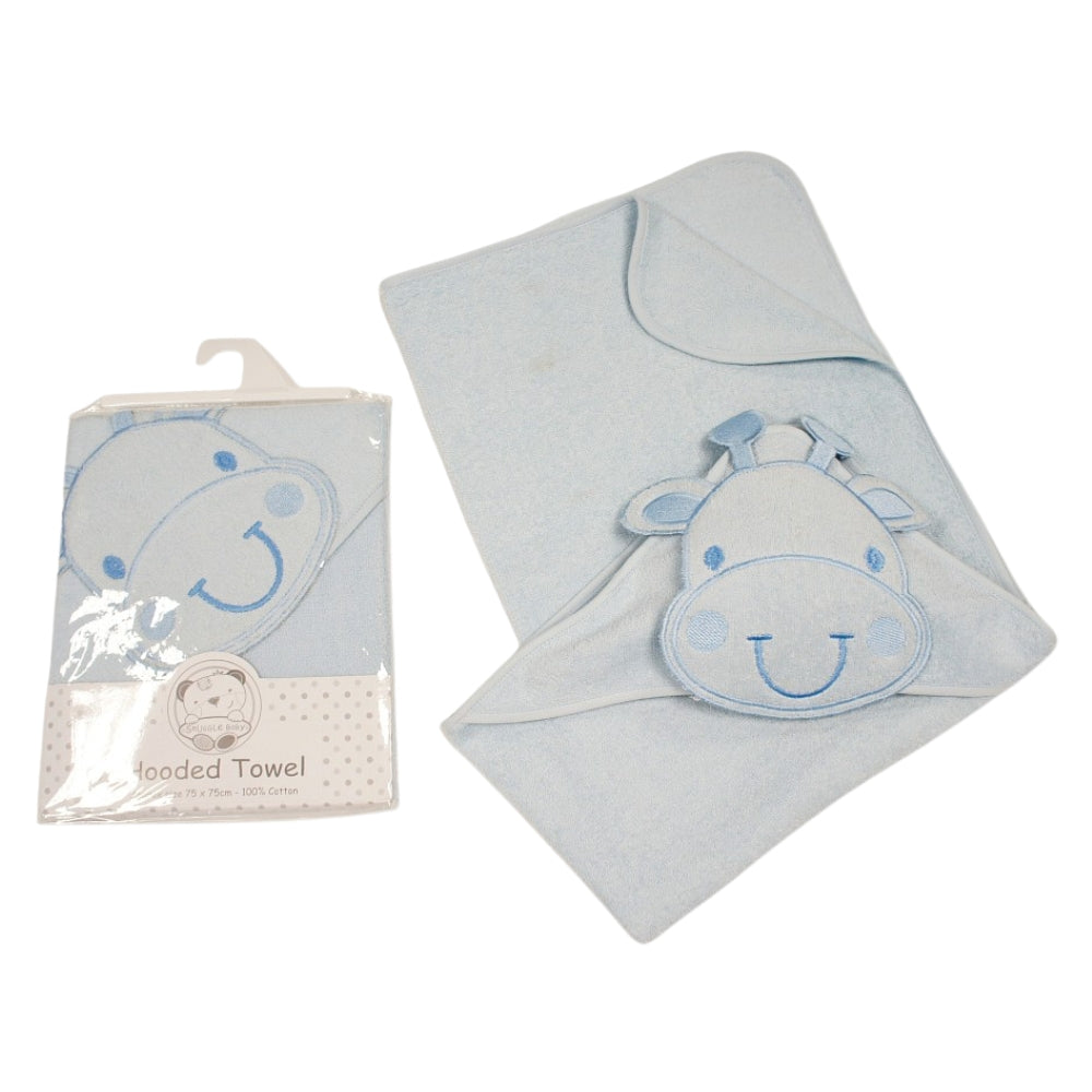 Snuggle Baby Hooded Towel, Blue Giraffe