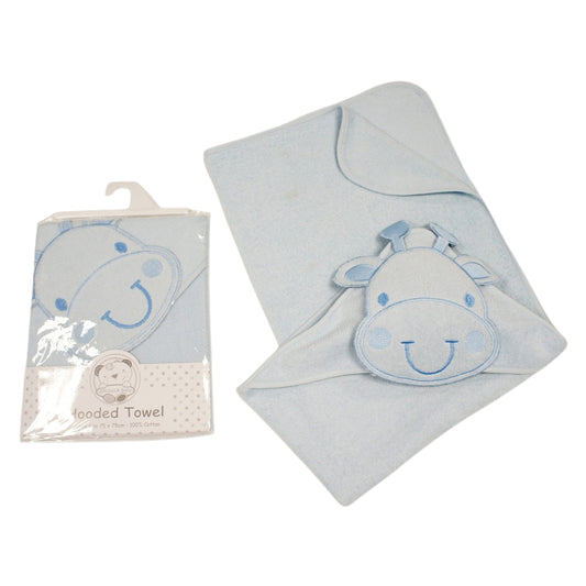 Snuggle Baby Hooded Towel, Blue Giraffe
